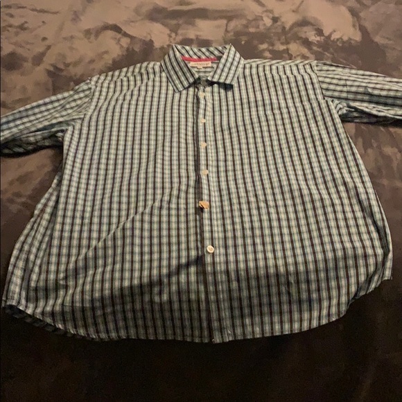 Jeremy Argyle NYC Blue/Black/White Plaid Button-up - Picture 3 of 4